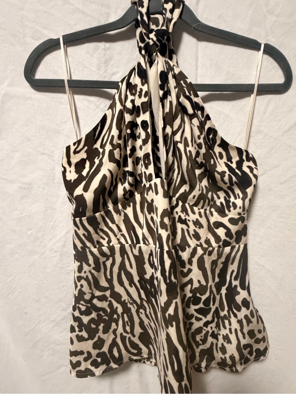 Banana Republic Brown and Cream Animal-Print Halter Camisole - Picture 5 of 6